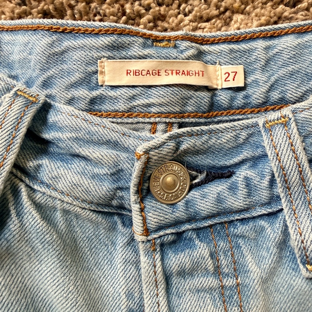 Light Wash High-Rise Straight Jeans